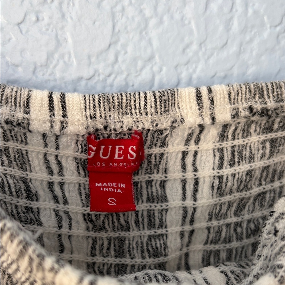 Guess Monochrome Striped Spaghetti Strap front tie top Size S - Picture 2 of 8